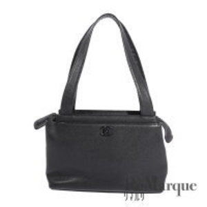 Chanel Executive Coco Mark Handbag Black Leather